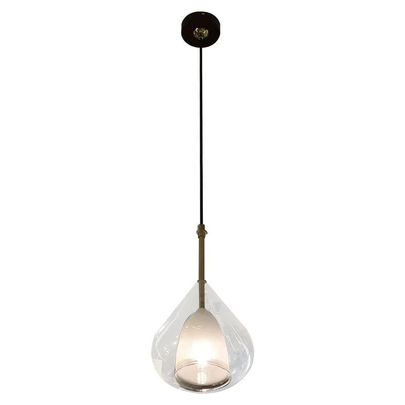 Indoor Glass Chandelier Crystal Glass Lamp Single Head Iron Glass