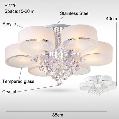 Modern Crystal Ceiling Lights Living Fashionable Design Light Dining  Changeable Led Ceiling Lamp Bedroom White Shade Acrylic