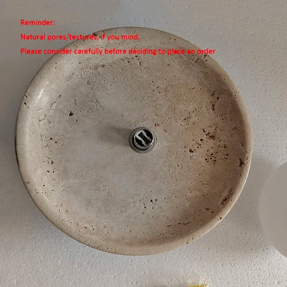Modern New Style Natural Stone Ceiling Lamp Wabi Sabi Cream Porch Balcony Lighting Fresh Disc Shape