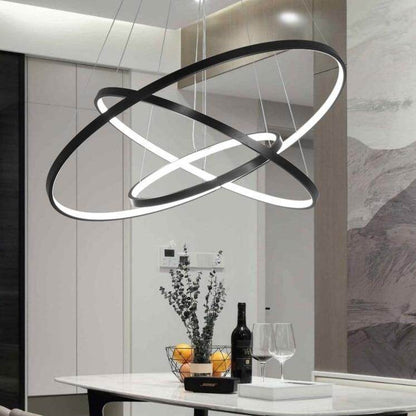 Mavesan Pendant Lights For Living Room Foyer Room 1/2/3 Circle Rings Acrylic Aluminum Body LED Pendant Lamp Fixtures Home Dero