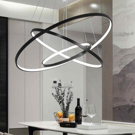 Mavesan Pendant Lights For Living Room Foyer Room 1/2/3 Circle Rings Acrylic Aluminum Body LED Pendant Lamp Fixtures Home Dero