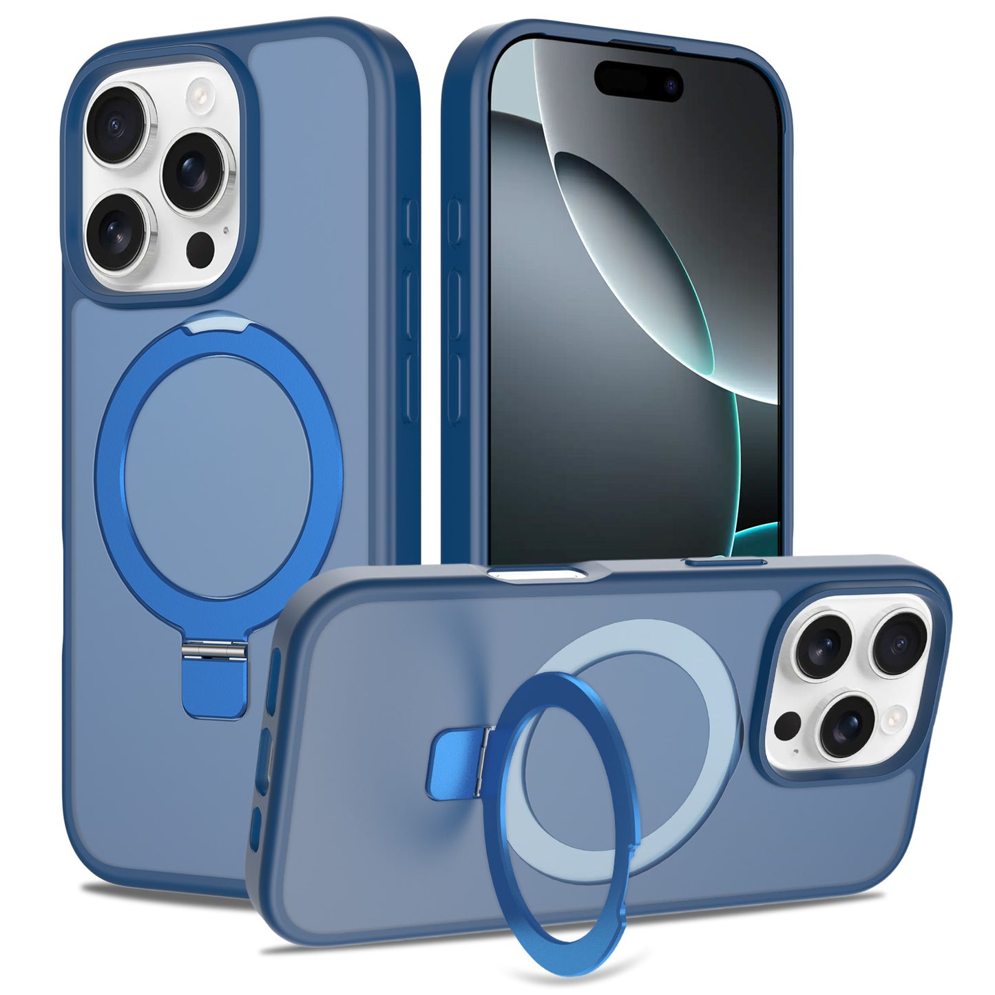 Sandblasted Magnetic 2-in-1 Phone Case for iPhone 17 Pro Max 15mm Stand Compatible Protective Cover