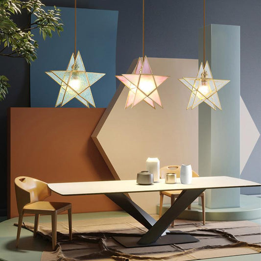 Nordic Bedside Small Chandelier Simple Long Chandelier Restaurant Full Copper Lamp