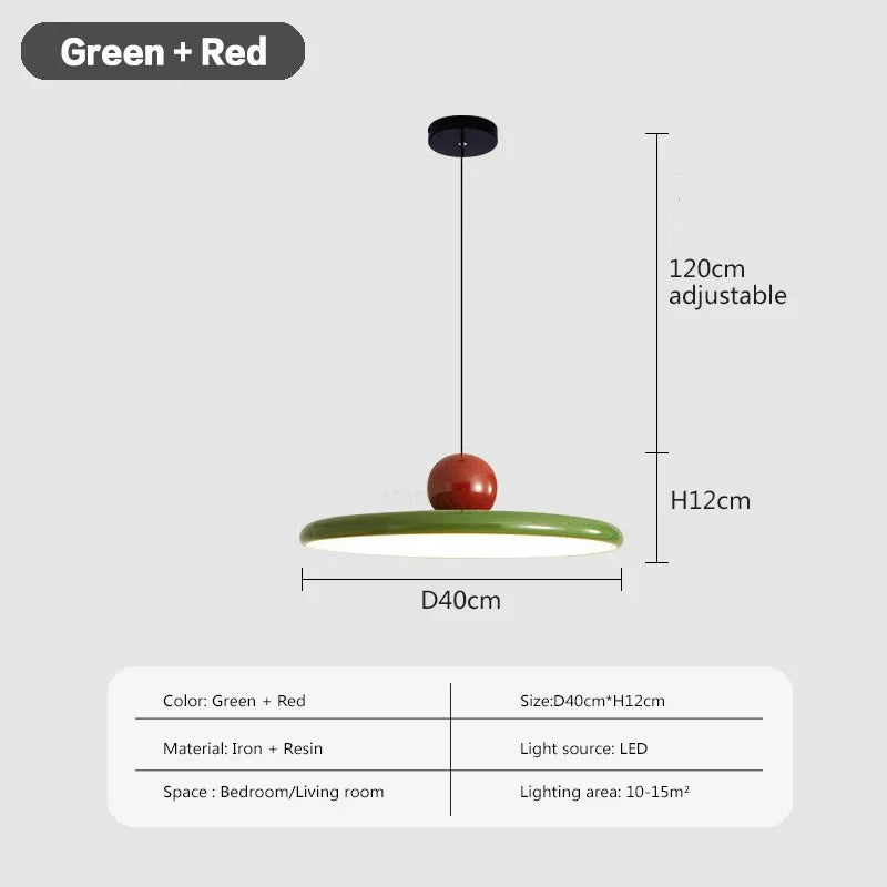 Nordic LED Pendant Light Cream Wind Flying Saucer Lamps For Living Room Bedroom Interior Illumination