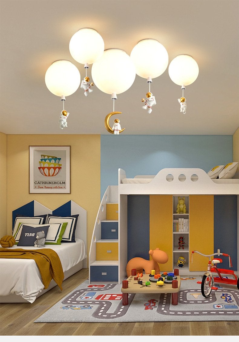 Creative Astronaut Children's Room Lamp Bedroom Ceiling Lamp
