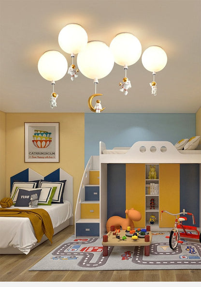 Creative Astronaut Children's Room Lamp Bedroom Ceiling Lamp