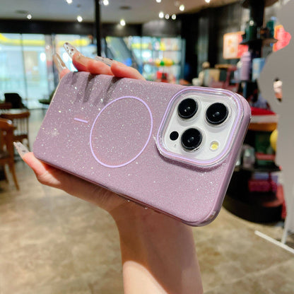 Glitter Bling For Magsafe Phone Case For iPhone 16 15 14 13 Pro Max Plus Magnetic Wireless Charging Fashion Candy Cover