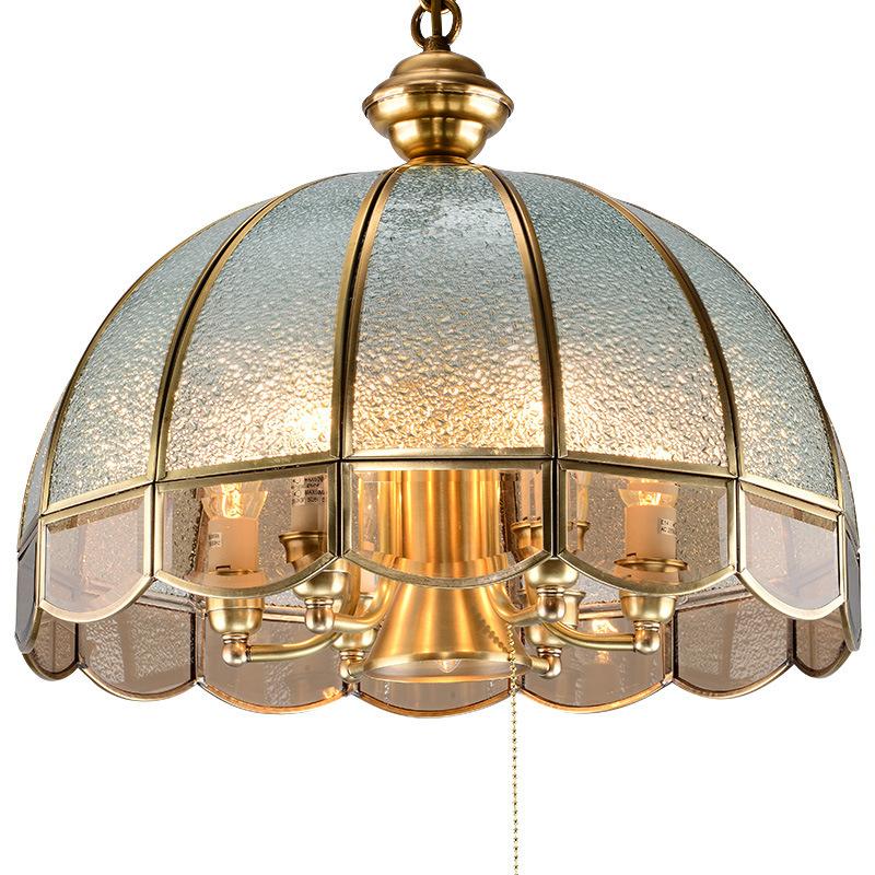 European-style All-copper Chandelier Living Room Dining Room Lamp American Study Retro Mediterranean Bar Xuanguan Aisle Corridor Copper Lamp