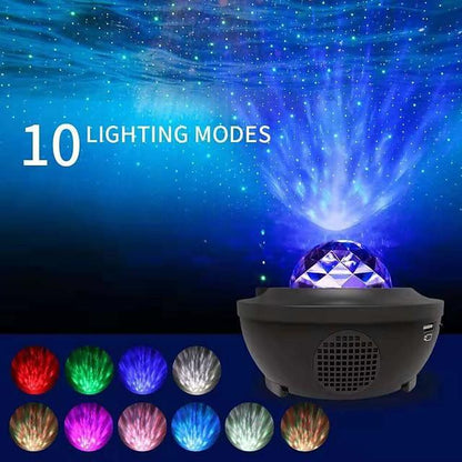 Night Light Projector  Galaxy Projector Starry Sky Projector Lamp with Remote Control 2 in 1 Star Projector with LED Nebula Cloud Moving Ocean Wave Projector for Kid Baby Built-in Music Speaker Voice