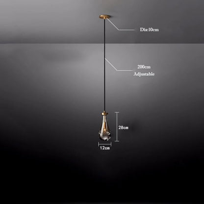 Light Luxury Full Copper Glass Creative Water Drop Chandeliers