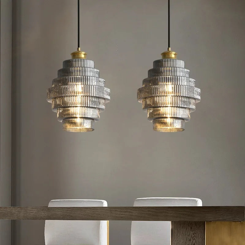 Nordic Retro Creative Luxury Iron Glass LED Decor Home Pendant Lamp Bar Bedroom Foyer Dining Room Lighting Fixtures Dropshipping
