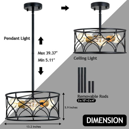 Vintage Industrial Wind Suction Top Lamp American Farmhouse Restaurant Bedroom Balcony Lamps
