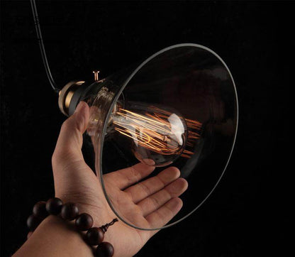 Vintage Glass Pendant Lights Loft Hang Lamp Smoky Grey Hanging Light