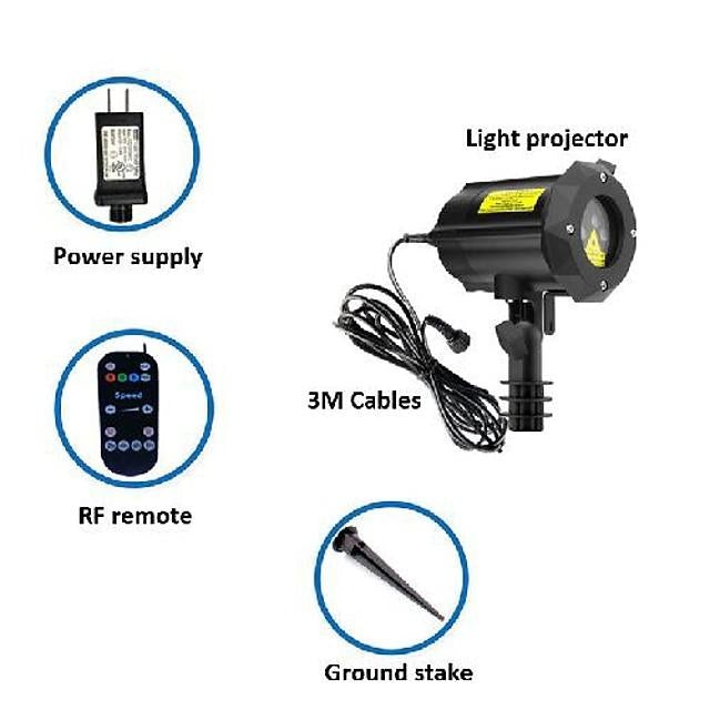 1pcs x-33p-b rgb led laser projector moving pattern lamps stage light outdoor snowflakes stage light christmas party garden