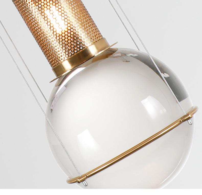 Nordic Solid Crystal Ball Chandelier Creative Restaurant Clothing Shop Cafe Hotel Bedroom Bedside Light Luxury Chandelier