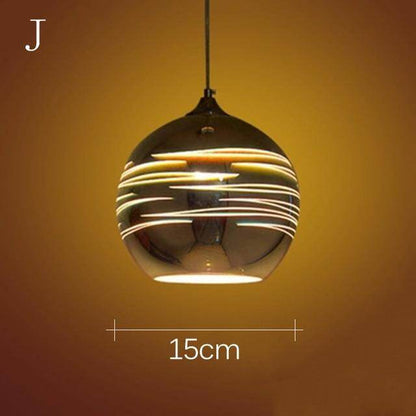 Modern 3D Colorful Nordic Starry Sky Hanging Glass Shade Pendant Lamp Lights E27 LED For Kitchen Restaurant Living Room