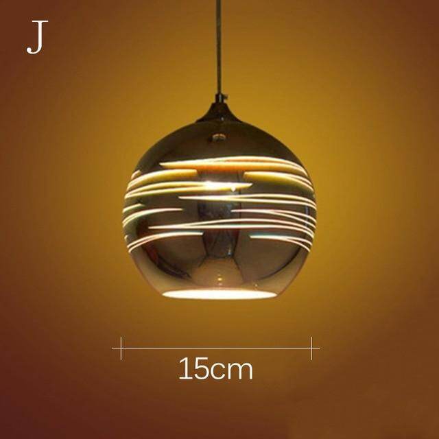 Modern 3D Colorful Romantic Starry Sky Hanging Glass Shade Pendant Lamp Lights Fixture E27 For Bedroom Restaurant Living Room