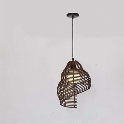 Southeast Asia Creative Pendant Lamp Sea Snail Shape E27 Wicker Lamp Shades LED Lights For Study Parlor Fixtures Restaurant Etc