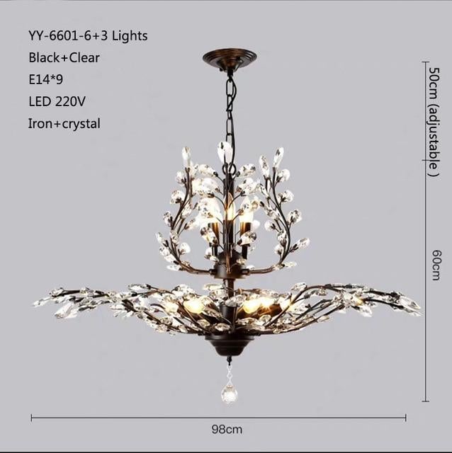 American Luxurious Crystal Chandelier E14 LED 220V For Restaurant  Lighting Chandelier Modern Home Decor Lighting Fixtures Room