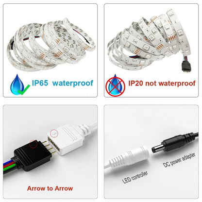 5050 SMD Bluetooth LED Strip Lights 30M 20M RGB LED LightFlexible Ribbon Waterproof Tape Diode DC 12V Bluetooth Control-2