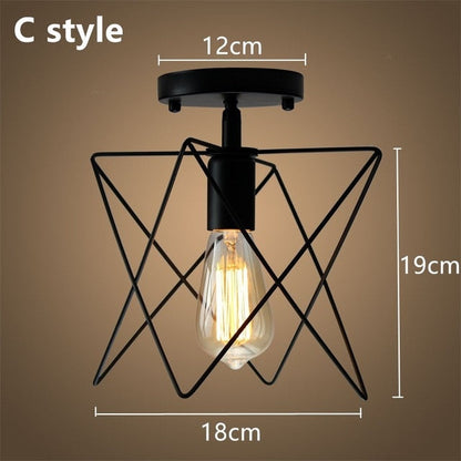 Modern Led Ceiling Lights Adjustable Angle Iron Cage Loft Bulb Ceiling Lamps E27 Industrial Indoor Lighting ZXD0004
