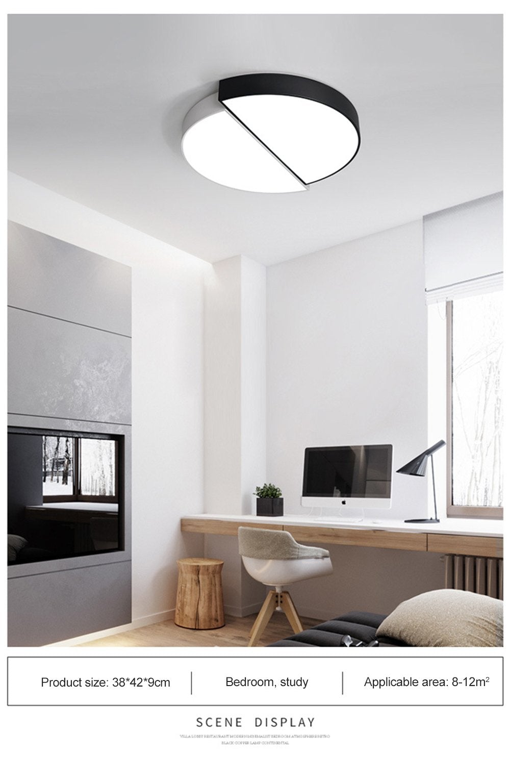 Led Round Ceiling Light Lamp Black White Combination Modern Minimalist Living Room Lamps Warm Romantic Bedroom 32cm 42cm 82cm
