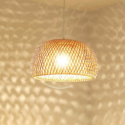 New Chinese Bamboo Weaving Bamboo Nest Nest Antique Pendant Light E27 Lamps Lanterns Living Room Hotel Restaurant Aisle Lamp