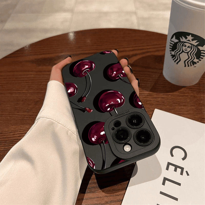 For iPhone 17 16 15 14 13 12 11 Pro Max Case Red Cherry Phone Cover For iPhone XS Max XR X 7 8 Plus 16E Shockproof Bumper Fundas