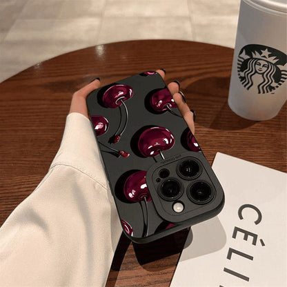 For iPhone 17 16 15 14 13 12 11 Pro Max Case Red Cherry Phone Cover For iPhone XS Max XR X 7 8 Plus 16E Shockproof Bumper Fundas