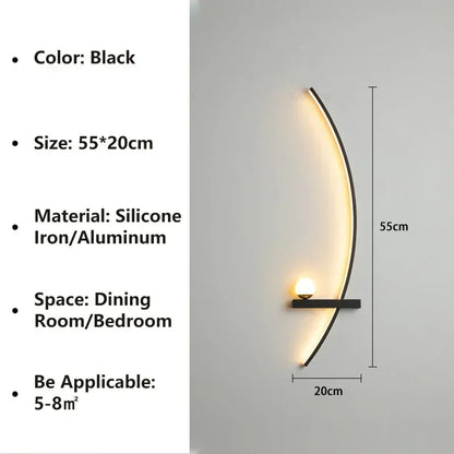 Modern LED Wall Lamps Minimalist Stripes Wall Sconce Decorative for Bedroom Bedside Home Living Room Background Lighting Luster