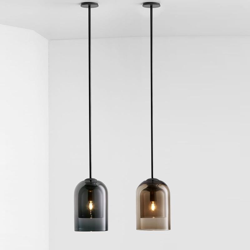 Postmodern Minimalist Iron Restaurant Single-headed Glass Chandelier Bedroom Bedside Bar Cafe Study Small Chandelier