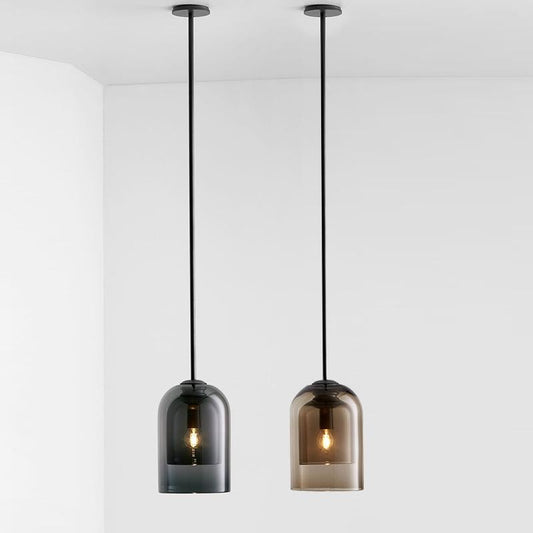 Postmodern Minimalist Iron Restaurant Single-headed Glass Chandelier Bedroom Bedside Bar Cafe Study Small Chandelier