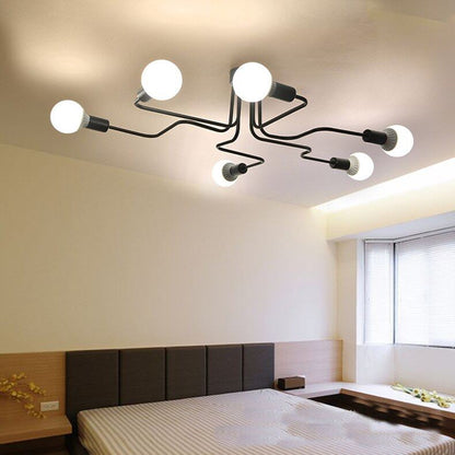 Modern Pendant Lights Hanging Vintage Multiple Rod Wrought Iron Ceiling Lights