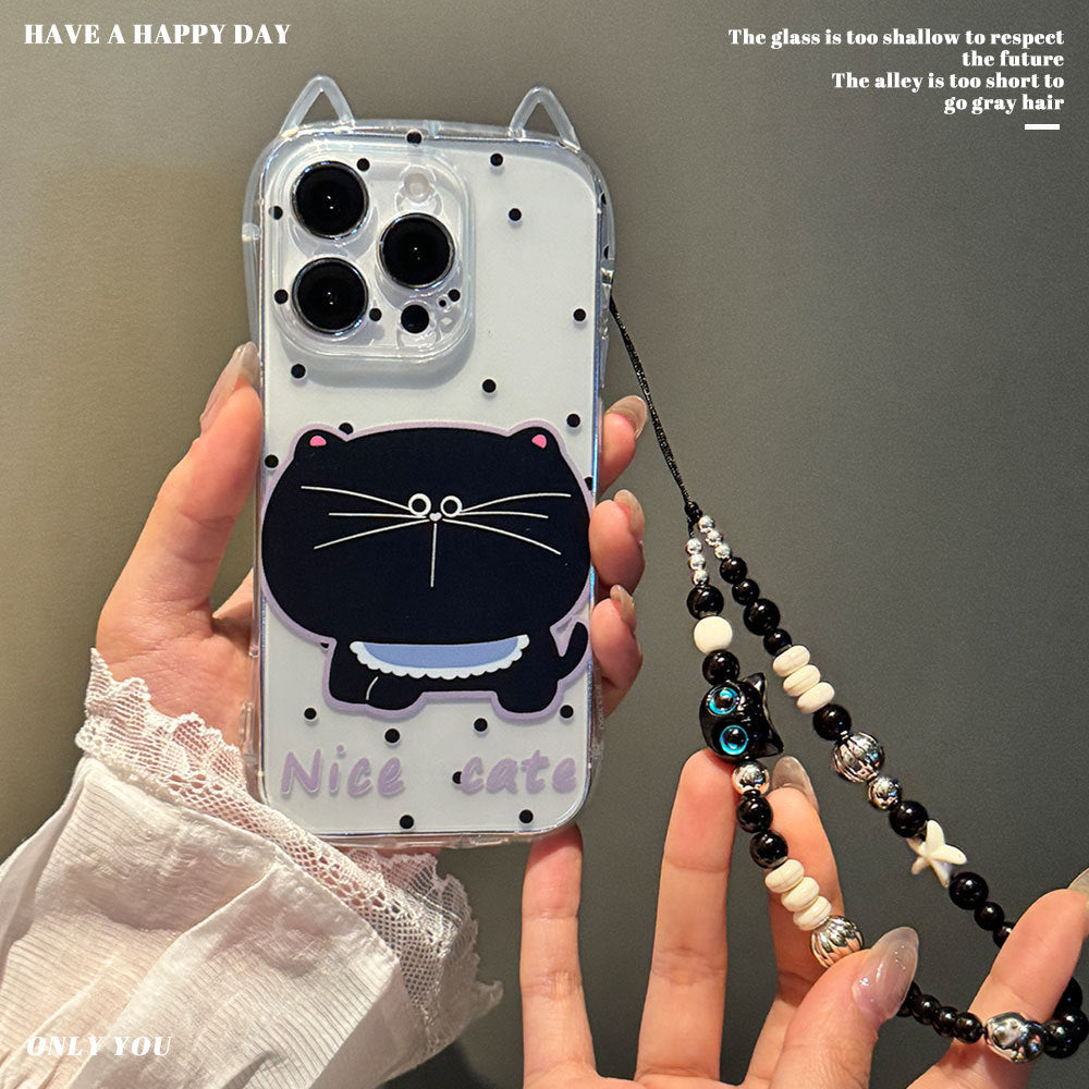Funny Cute Kitten Bracelet Case Compatible for IPhone 13 11 16 17 15 12 Pro Max 8 7 16 Plus X XR XS Max SE 2020 Cute Cat Ears Cover