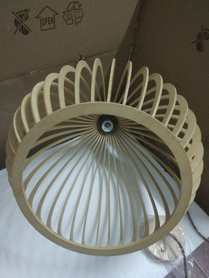 Modern Black Wood Birdcage E27 Bulb Pendant Light Nordic Home Deco Weaving Wooden Pendant Lamp