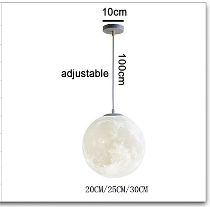 Bedroom Decoration Hanging Lamp Restaurant Lighting Luminaire Baby Pendant Light LED 3D Print Moon Pendant Lamp Living Room