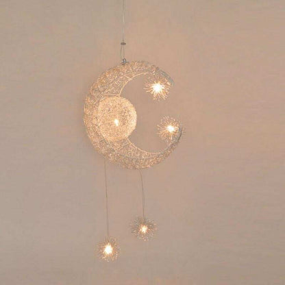Modern Pendant Lights Kid's Room Lighting Moon Star Child Bedroom Lamps Aluminum Handing Lamp For Living Room Home Decoration