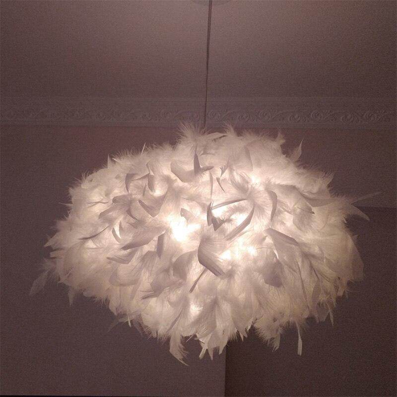 Lamp Living Room Simple Modern Bedroom Feather Pendant Lamp Creative Nordic postmodern Partial Ball Romantic Led Pendant Lights