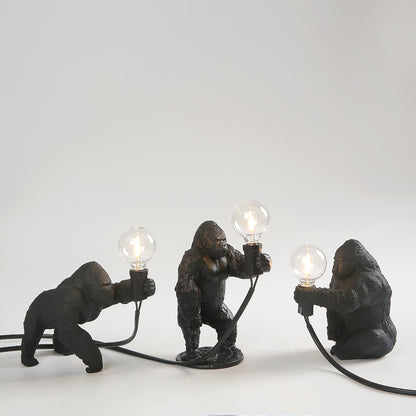 King Kong Gorilla Animal Table Lamp Indoor Resin Decoration Small Night Lamp Creative Crafts Gorilla Table Decor Lamp