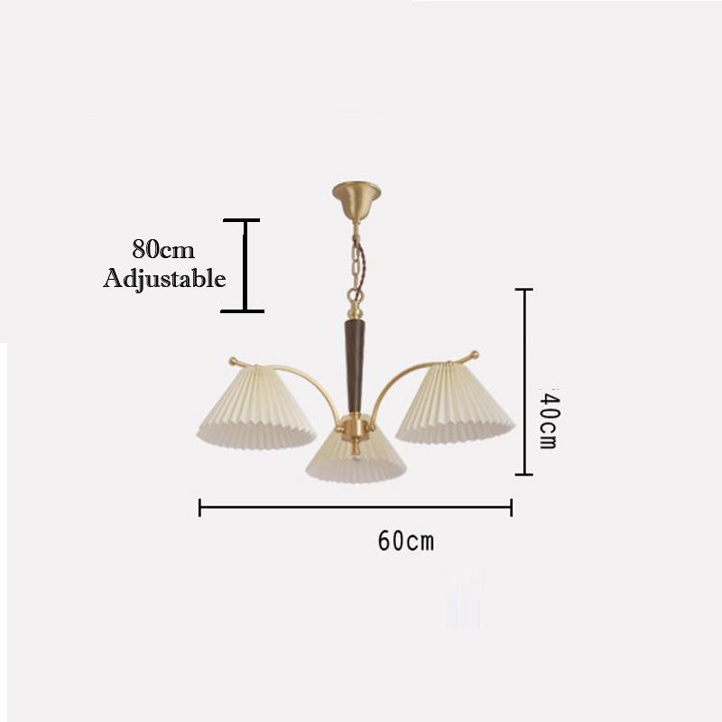 American Simple Copper Pleated Chandelier
