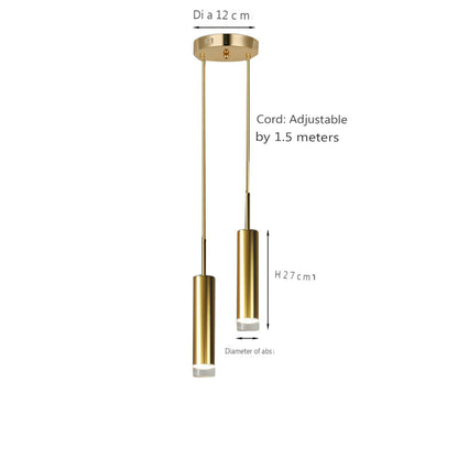 Fumi Modern Pendant Light Kitchen Fixture LED Gold Mini Pendant Lighting fo Kitchen Island Bedroom Bedside Table Small Penda