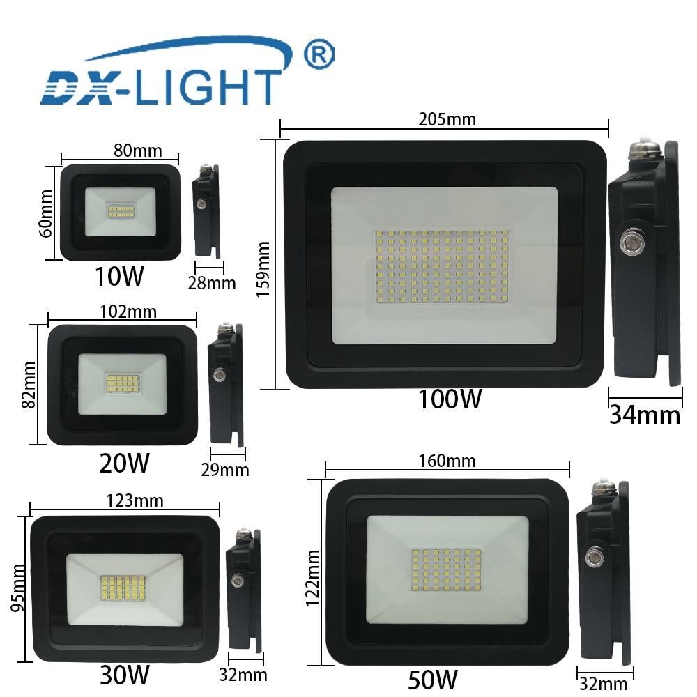 Ultra-thin 10W 20W 30W 50W 100W LED Flood Light Floodlight Spotlight IP68 Waterproof Outdoor Garden Lamp
