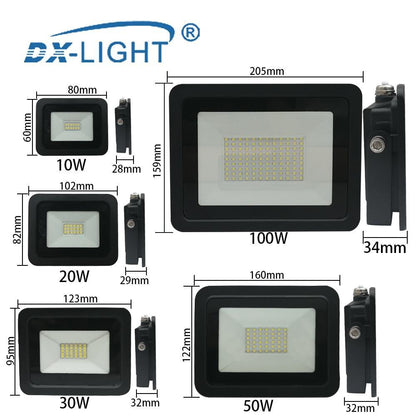 Ultra-thin 10W 20W 30W 50W 100W LED Flood Light Floodlight Spotlight IP68 Waterproof Outdoor Garden Lamp