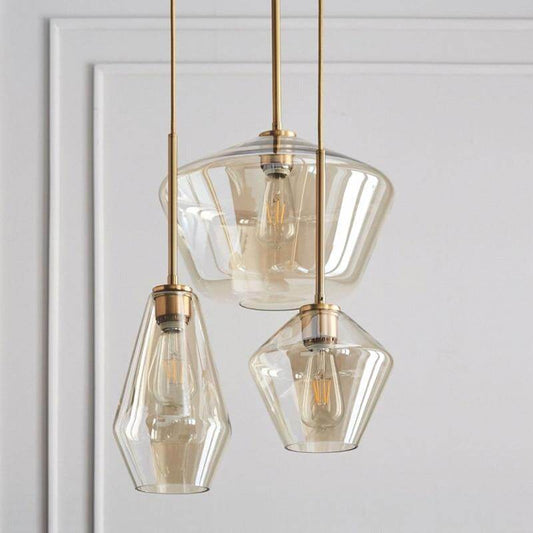 Nordic Modern Glass Pendant Lights Fixtures Loft LED Hanging Pendant Lamp For Kitchen Restaurant Living Room Bedroom E26 E27