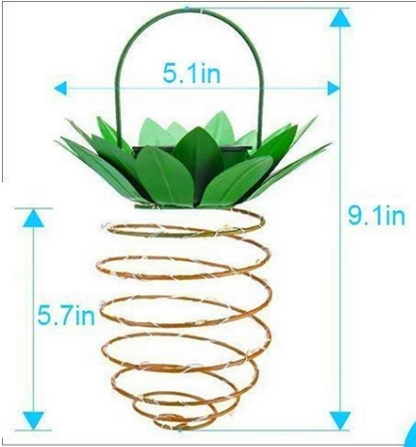 Solar Garden Lights Pineapple Shape Outdoor Solar Hanging Light Waterproof Wall Lamp Fairy Night Lights Iron Wire Art Home Decor