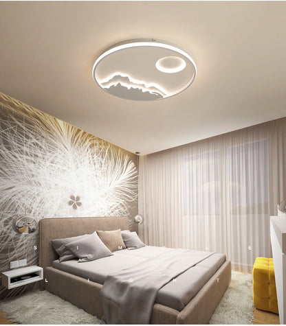 Ceiling Light Led Sun On Mountain Living Room Dining Room Bedroom Study Room Kitchen Ceiling Lamp Round Nordic Children