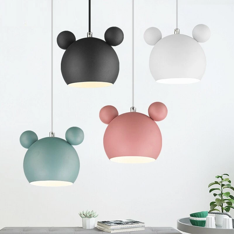 Pendant Lights Nordic Macaron Wrought Iron Personality Cute Lighting Cartoon Corridor Bedroom Children's Bedside Lights