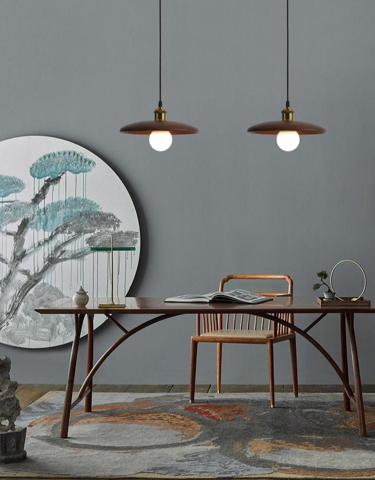 Nordic Solid Wood Lamp Restaurant Chandelier Single Head Art