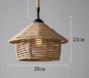 Hemp Rope Lamp Retro Creative Personality American Rural Small Chandelier
