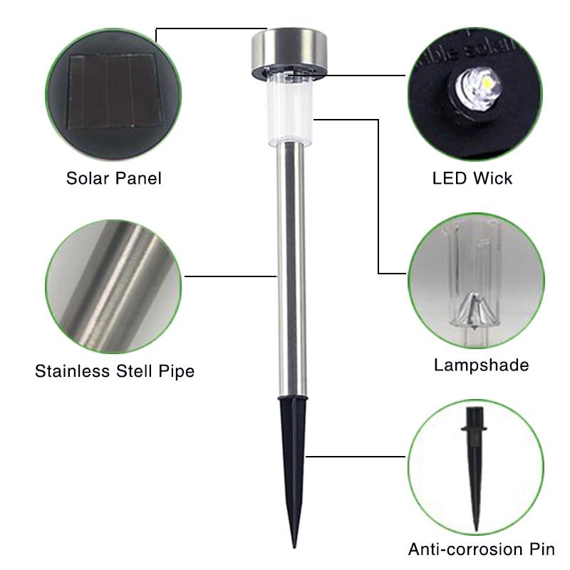 Outdoors Led Solar Lights Outdoor Solar Led Lawn Lamps Street Lighting Luminaria For Garden Decoration Solar Powered Path Lights